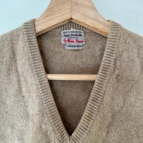 Vintage George Straith Cashmere Grandpa Knit Sweater  Vest - Picture 3 of 7